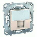 Розетка компьютерная одинарная RJ45 5-й кат. Schneider Unica кремовый