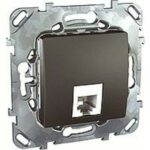 Розетка телефонная одинарная RJ11 Schneider Unica графит