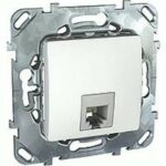 Розетка телефонная одинарная RJ11 Schneider Unica белый