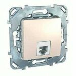 Розетка телефонная одинарная RJ11 Schneider Unica кремовый