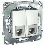 Розетка телефонная двойная RJ11 Schneider Unica белый