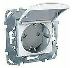 Розетка с заземляющими контактами и крышкой 16 А / 250 В~ Schneider Unica белый