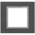 Рамка Simon 82 на 1 пост (сталь черная, алюминий)