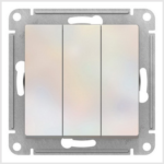 Выключатель 3-клавишный, сх.1+1+1, 10АХ, механизм, Жемчуг