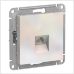 Розетка телефонная RJ11, механизм, Жемчуг