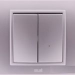 EL-BI Zena выключатель 2 кл. Серебро механизм