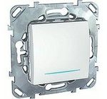 Выключатель одноклавишный с подсветкой, 10 А / 250 В~ Schneider Unica белый