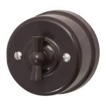 Bironi Выключатель 1кл проходной, пластик, коричневый