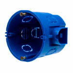 Подрозетник в бетон глубокий 68*60 синий с ушками