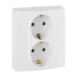 Розетка Legrand ETIKA 2 x 2К+З со шторками, автоматические зажимы 16А 250B белый