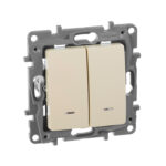 Legrand ETIKA Выключатель 2кл. с подсв. слоновая кость механизм