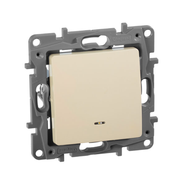 Legrand ETIKA Выключатель 1кл. с подсв. с слоновая кость механизм