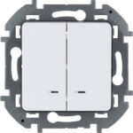 Legrand Inspiria выключатель двухклавишный с подсветкой/индикацией белый