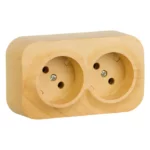 Legrand Quteo Розетка 2 с/з дерево