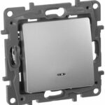 Legrand ETIKA Переключатель с подсветкой 10A 250B алюминий