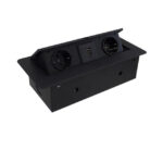 Розетка горизонтальная выдвижная RocketSocket 2EU + 2USB Черный