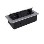 Розетка горизонтальная выдвижная RocketSocket 2EU + 2USB Черная