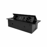 Розетка горизонтальная выдвижная RocketSocket 2EU + 2USB + RJ45 Черная