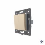 Двухклавишная механическая кнопка (звонок) Livolo, цвет золотой (механизм)