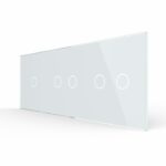 Панель для трех сенсорных выключателей Livolo, 5 клавиш (1+2+2), цвет белый, стекло