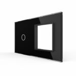 Панель для сенсорного выключателя и розетки Livolo, 1 клавиша, цвет черный, стекло