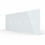 Панель для трех сенсорных выключателей Livolo, 6 клавиш (2+2+2), цвет белый, стекло