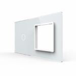 Панель для сенсорного выключателя и розетки Livolo, 1 клавиша, цвет белый, стекло