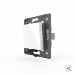 Двухклавишный проходной механический выключатель Livolo, цвет белый (механизм)