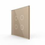Панель для сенсорного выключателя Livolo UK стандарт, 4 клавиши, цвет золотой, стекло
