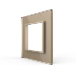 Рамка для розетки Livolo 1 пост, цвет золотой, стекло