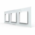 Рамка для розетки Livolo 3 поста, цвет белый, стекло