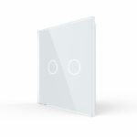 Панель для сенсорного выключателя Livolo, 2 клавиши, цвет белый, стекло