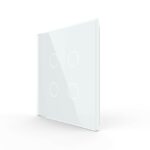 Панель для сенсорного выключателя Livolo UK стандарт, 4 клавиши, цвет белый, стекло