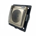 Розетка электрическая с крышкой IP44 заземлением защитными шторками 16A Livolo, цвет золотой (механизм)