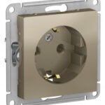 Розетка Schneider Electric ATLASDESIGN с заземлением, 16А, механизм, шампань