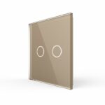 Панель для сенсорного выключателя Livolo, 2 клавиши, цвет золотой, стекло