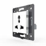 Розетка электрическая универсальная с заземлением защитными шторками 16A Livolo, цвет белый (механизм)