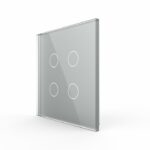 Панель для сенсорного выключателя Livolo UK стандарт, 4 клавиши, цвет серый, стекло