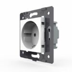 Розетка электрическая с заземлением защитными шторками 16A Livolo, цвет белый (механизм)