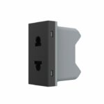 Розетка электрическая 1/2 10A Livolo, цвет черный (механизм)