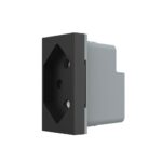 Розетка электрическая 1/2 с заземлением 13A Livolo, цвет черный (механизм)