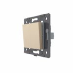 Двухклавишный механический выключатель Livolo, цвет золотой (механизм)