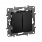 Legrand ETIKA Выключатель/переключатель двухклавишный 10A 250B антрацит