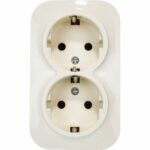 IONICH Двухместная розетка с/з, о/у, 16А, 220В, слоновая кость