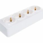 IONICH Четырехместная розетка с/з Белая