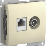 Systeme (Schneider) Electric GLOSSA РОЗЕТКА двойная ТВ + компьютерная RJ45, кат. 5Е БЕЖЕВЫЙ