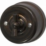 Bironi Выключатель 1кл. проходной, пластик, бронза