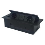 Розетка горизонтальная выдвижная 2 Euro 16A, USB type A+C с блоком 18W