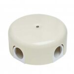 Коробка распределительная D78 с заглушками, пластик, слоновая кость