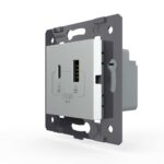Розетка USB type C+A с блоком питания 36W Livolo, цвет серый (механизм)